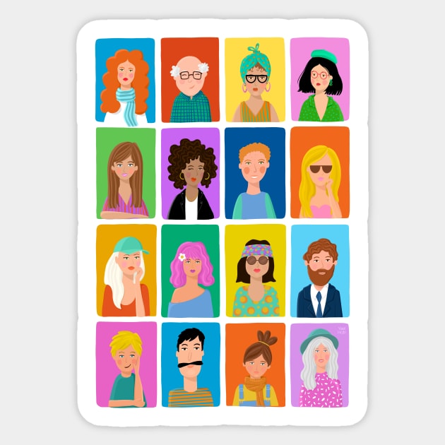 Colorful people Sticker by Yael Hofri